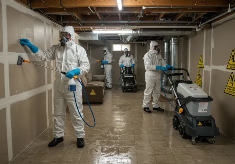 Basement Moisture Removal and Structural Drying process in Mokuleia, HI